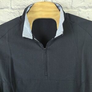 7 DIAMONDS Men Navy Blue Oxygenate Quarter 1/4 Zip Golf Pullover Size XL